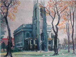 All Saints Church West Front 1942 - Karl Wood Art Town Trail
