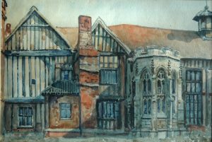 North Facade East End Old Hall 1947 - Karl Wood Art Town Trail