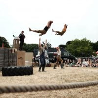 A group of people performing acrobatics