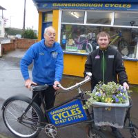Trevor & Dan outside Gainsborough Cycles