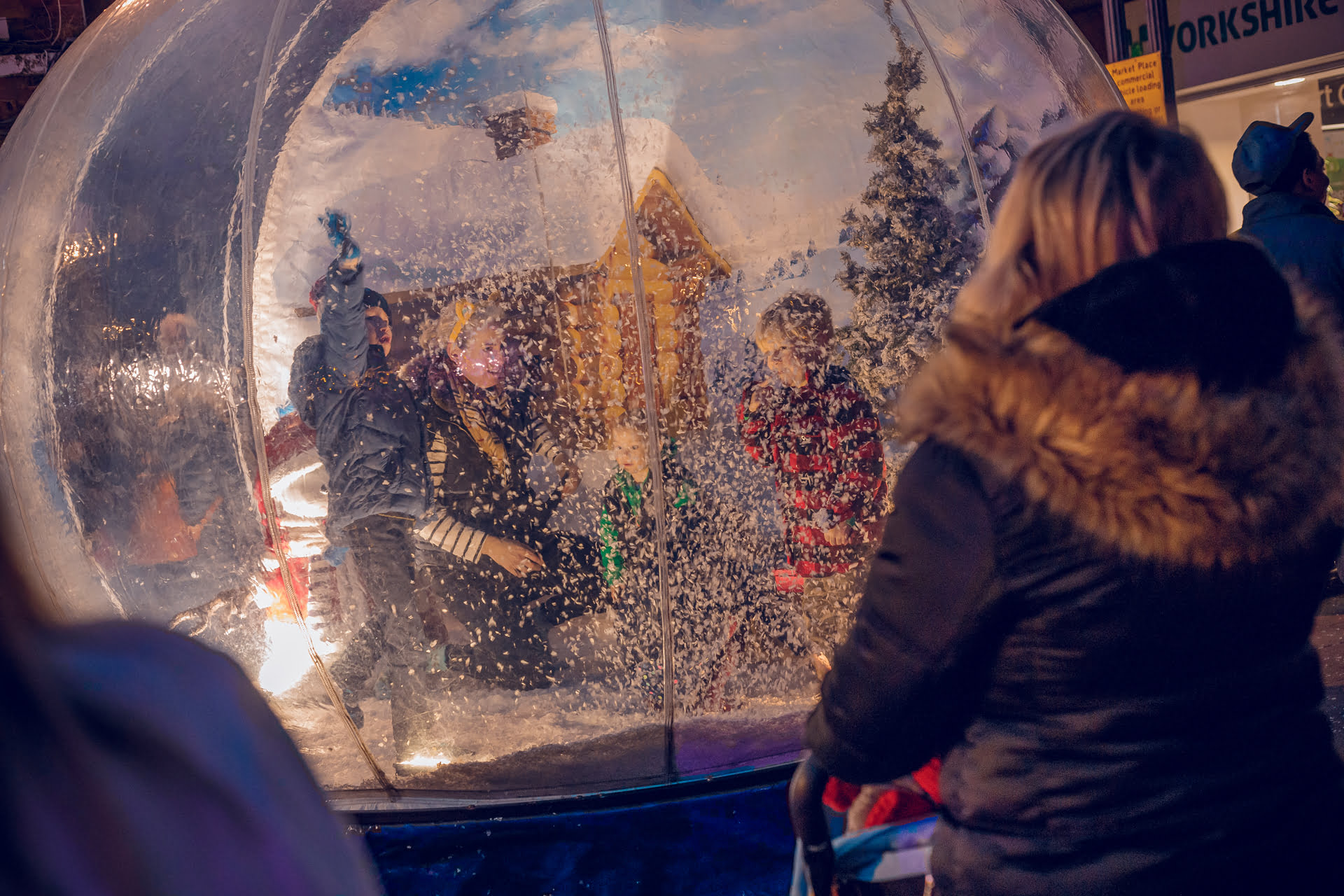 Christmas Lights Festival - Enjoying the Snow Globe