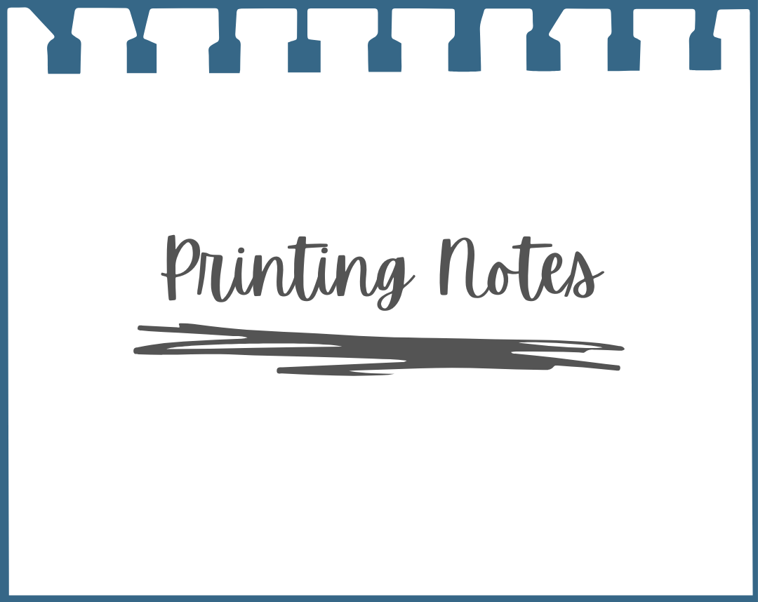 Teacher Packs: Printing Notes