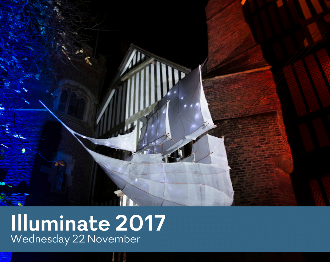 Mayflower lantern as part of Illuminate 2017 in thriving Gainsborough.