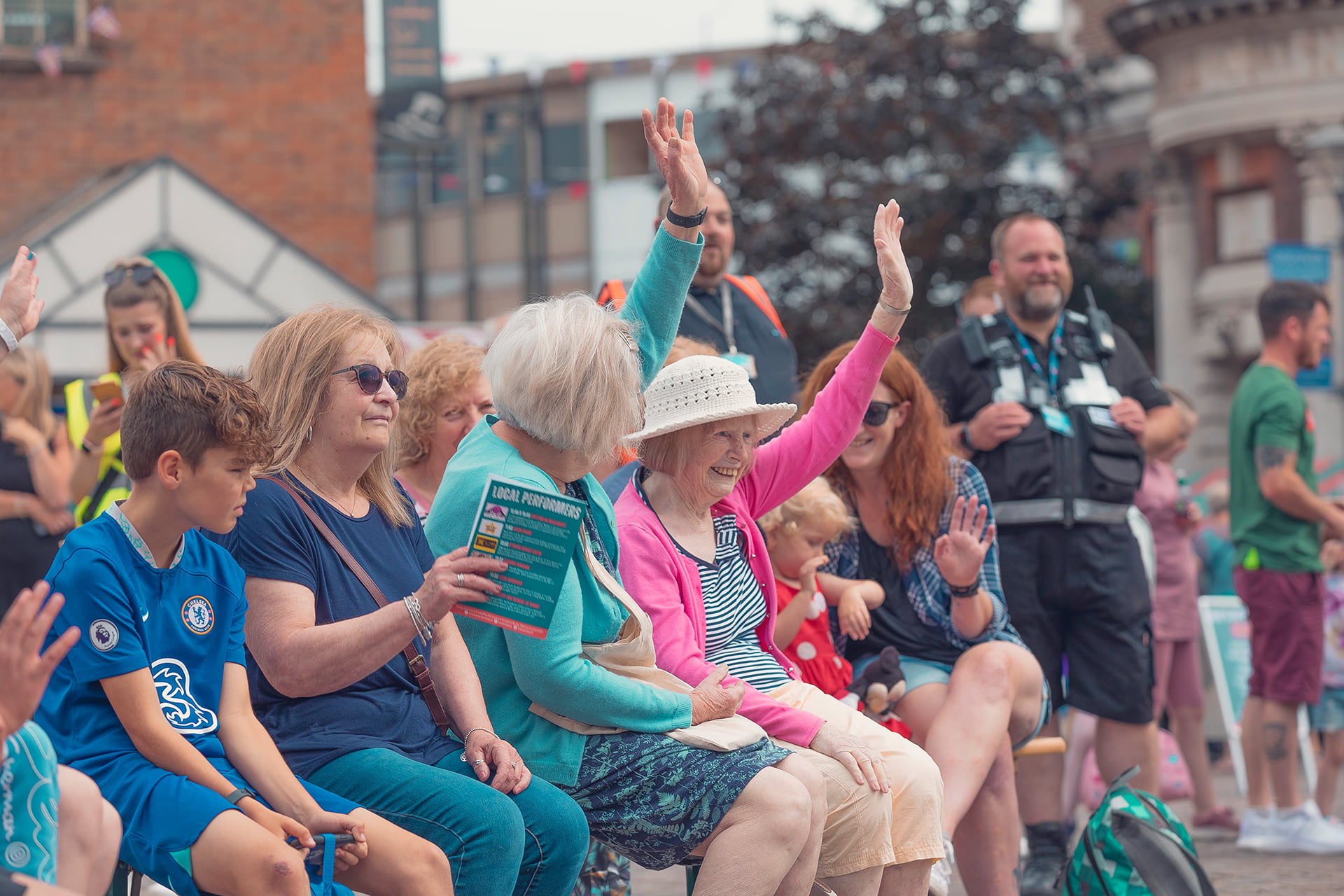 Crowds watching the performances at the Revive Festival.