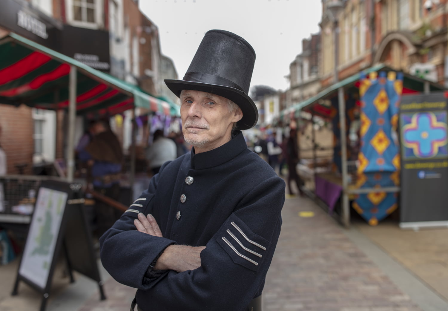 Man dressed in period Police Officer Costume at Merry Olde Market