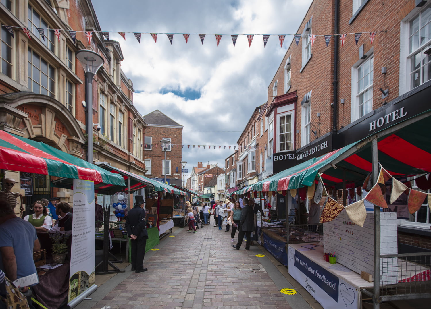 Market stalls at the Merry Old Market