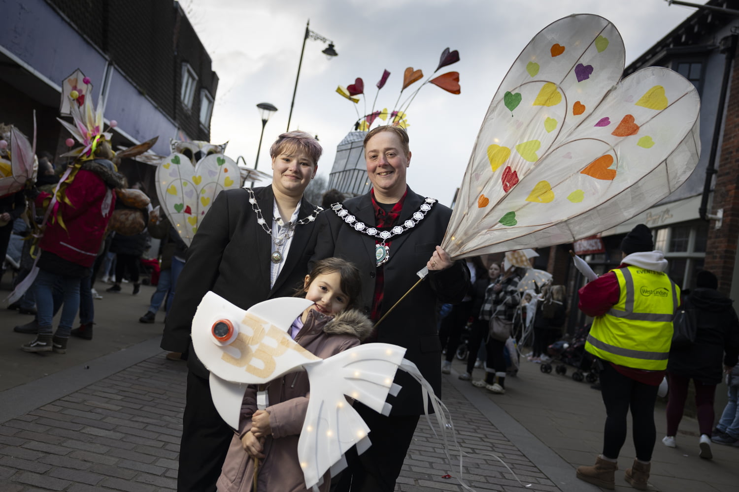 Mayor and Chair of Gainsborough Town Council at the Illuminate 2024 parade