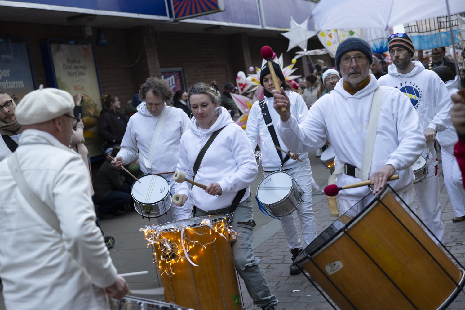Fire Funk Samba band leading the parade.