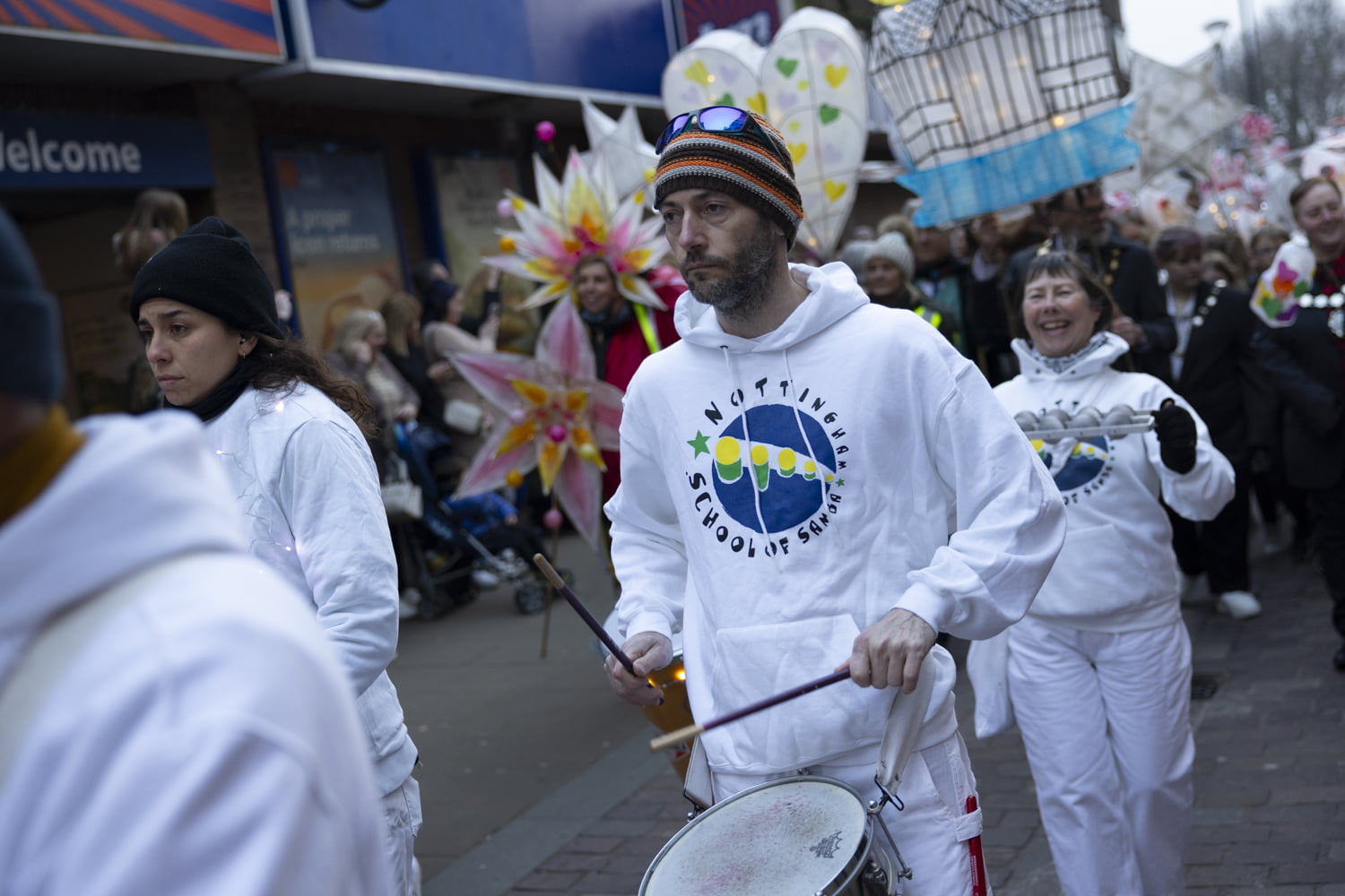 Fire Funk Samba band leading the parade.