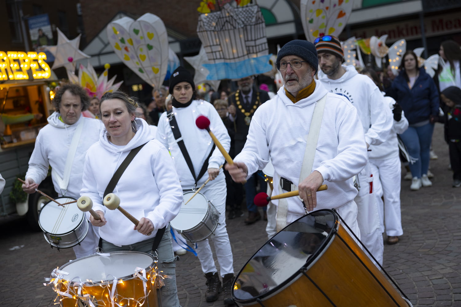 Fire Funk Samba band leading the parade.