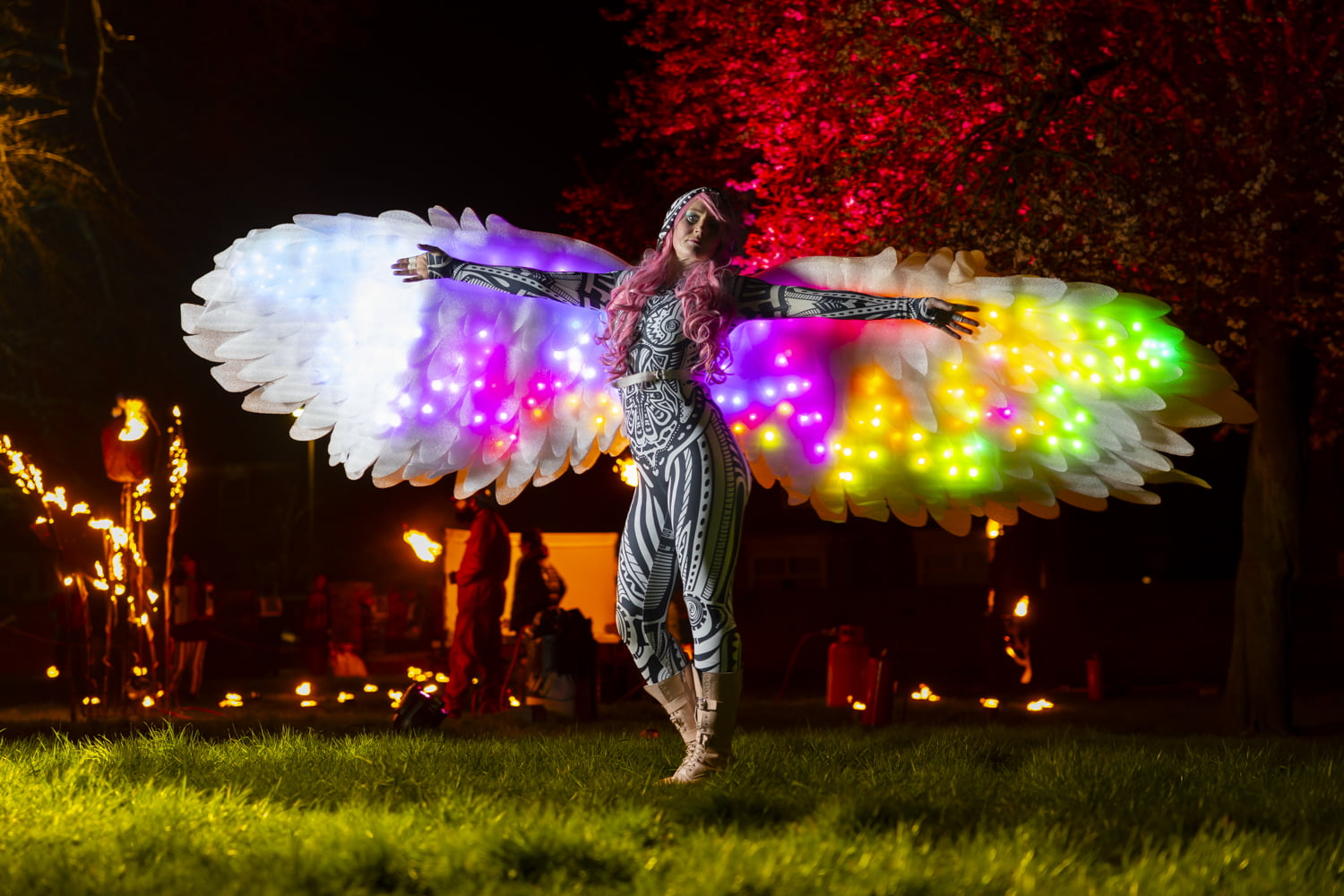 Toni Pingaliing entertaining crowds with fantastic light displays at Illuminate 2024.
