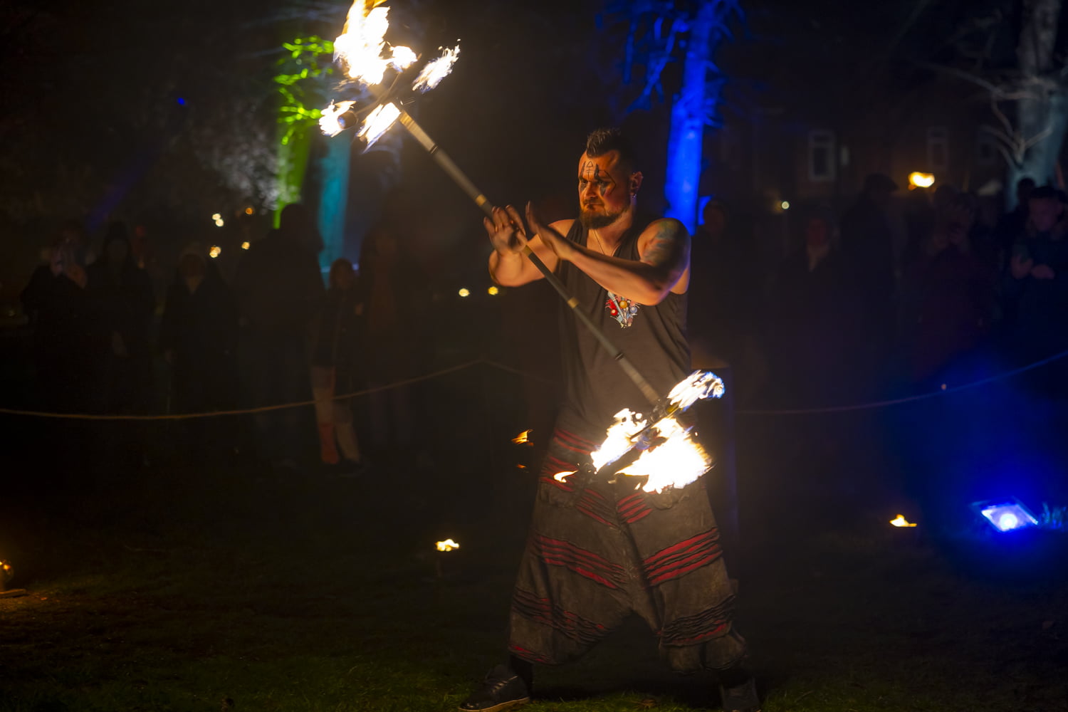 Spectacular fire displays in the Fire Garden at Illuminate 2024.