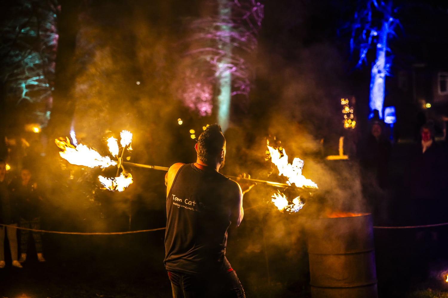 Spectacular fire displays in the Fire Garden at Illuminate 2024.