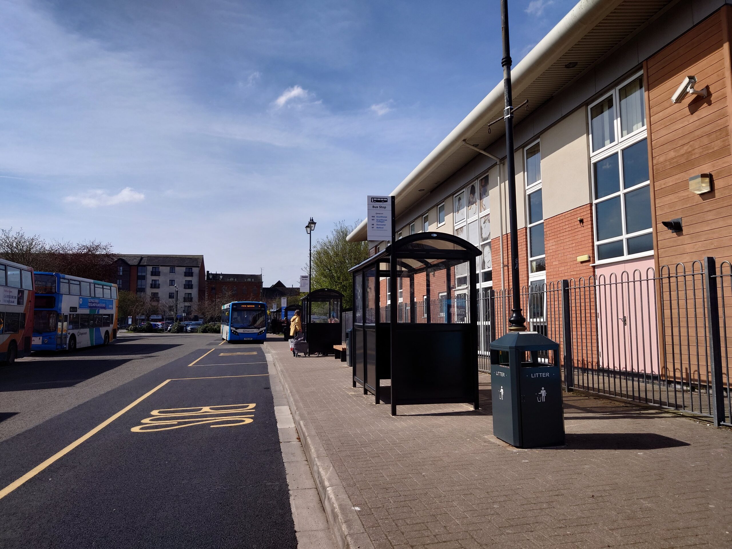 Bus arriving at Gainsborough Bus Station